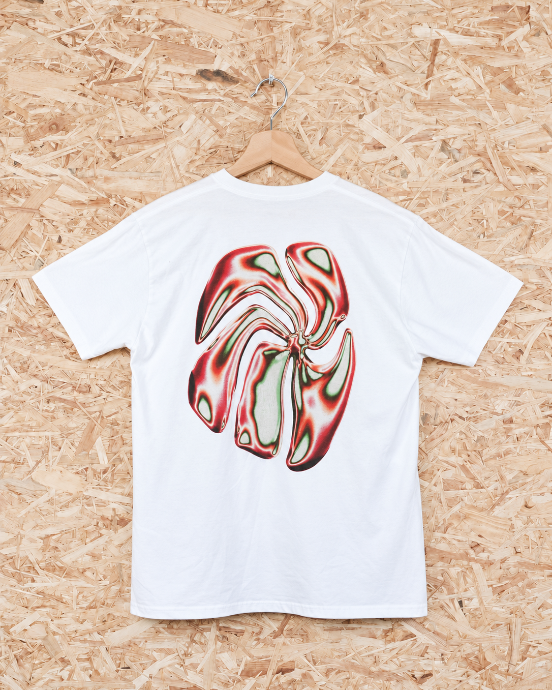 DTF, visuel en dégradé, t-shirt blanc, dos